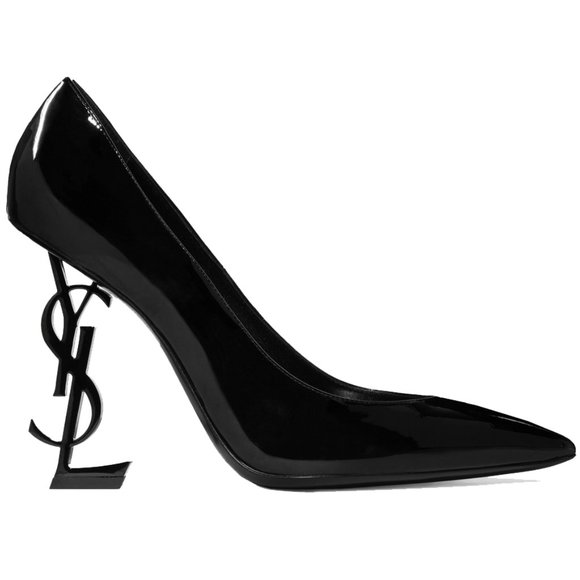 Opyum 110 YSL Logo Heel Patent Leather Pumps - Picture 1 of 13